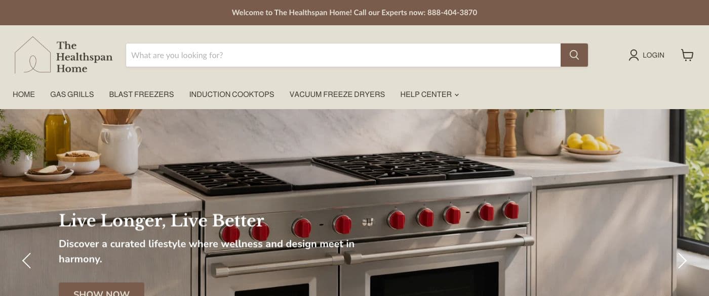 The Healthspan Home — live site preview